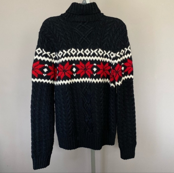 Vintage Polo Ralph Lauren chunky knit snowflake sweater with shawl neck - Picture 2 of 3
